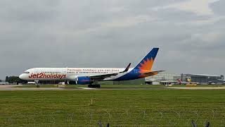 Boeing 757200 FAST and LOUD Takeoff From Manchester [upl. by Nivanod26]