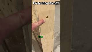 Protecting Romex wire with Staples and Plates  WIRING BASICS diy wiringbasics electrical [upl. by Lannie565]