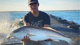 MURRELLS INLET Primetime BULL RED Fishing  Myrtle Beach SC [upl. by Grearson]