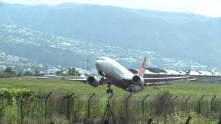 Take off Boeing 737300 Air Madagascar5RMFH from GillotFmeeRUN [upl. by Gregson206]