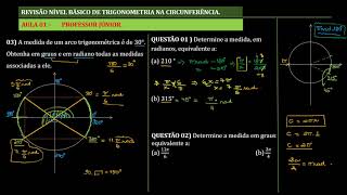 AULA 01 TRIGONOMETRIA NA CIRCUNFERÊNCIA [upl. by Shulem]