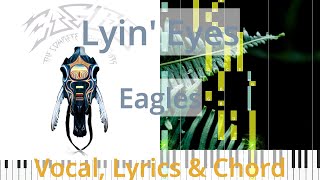 🎹Lyin Eyes Chord amp Lyrics Eagles Synthesia Piano [upl. by Jenette]