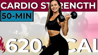 50MIN TOTAL BODY CARDIOSTRENGTH WORKOUT WITH WEIGHTS metabolic weight loss body sculpting  abs [upl. by Aihppa]