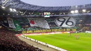 Hannover 96  Gladbach 15042016  Choreo Pyro Stimmung [upl. by Veneaux]