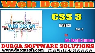 Webdesign tutorialonlinetrainingCSS3 Basics Part3 by Ranjitkumar [upl. by Sulohcin346]