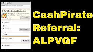 CashPirate Referral Code Use ALPVGF to get 500 Free Coins CashPirate Review [upl. by Kopp]