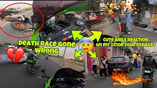 Death Race Gone wrong 💔😰  Superbike loud Exhaust reactions of cute girls 🥰😘 [upl. by Lamoureux825]