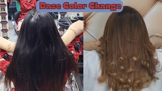 Base Color Change on Metallic Hair  Lashes Beauty Parlour HairColor [upl. by Watters]