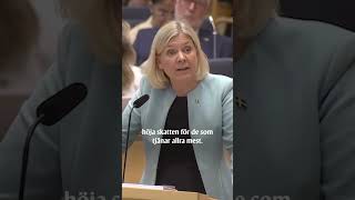 Magdalena Andersson Vi vill gynna vanligt folk medan Moderaterna gynnar höginkomsttagare [upl. by Mundford840]