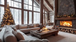 Inner Peace With Snowfall ASMR Ambience Cozy Winter Day Fireplace Sounds For Restful Atmosphere [upl. by Featherstone]