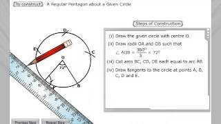 How to Construct Regular Pentagon for a Circle  Example [upl. by Adnwahsor]