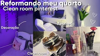 REFORMANDO meu QUARTO estilo Pinterest decoração clean  comprinhas✨ [upl. by Rabah857]