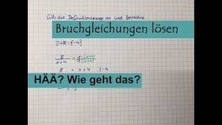 Bruchgleichung lösen Klasse 8 lineare Gleichung [upl. by Scribner]