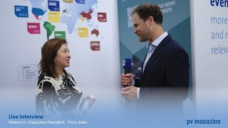 Intersolar2024  Interview with Helena Li Executive President for Trina Solar [upl. by Anihs]