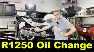 BMW R1250 Oil Change explained in 3 mins [upl. by Anehta530]