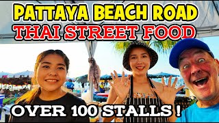 Thai Street Food Beach Road Pattaya Thailand 30th December 2023 [upl. by Ihana]