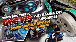 GY6 125 Racing CVT set  Actual performance test  8000kms review  Sulit nga ba [upl. by Asiret]