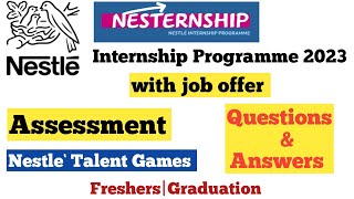 Nestle Internship AssessmentNestle Game Assessment 2023Nestle Internship 2023Nestle Assessment [upl. by Nolyag]