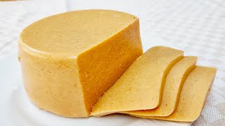 QUEIJO VEGANO FÁCIL E RÁPIDO para FATIAR e DERRETER  Gostoso Barato e Saudável Sem Leite [upl. by Sabba]