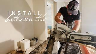 installing bathroom tile ep16 [upl. by Nomolas]