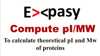 How to calculate isoelectric point amp molecular weight of a protein  Expasys compute pIMW tool [upl. by Itsirhc]