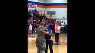 US soldier surprises her sister at pep rally [upl. by Knowland]