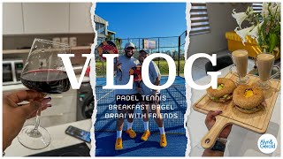 Vlog 50 Padel Tennis Breakfast Bagel and Braai With Friends [upl. by Adnalue]