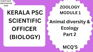 KERALA PSC SCIENTIFIC OFFICER BIOLOGY syllabus based MCQ Animal diversity amp Evolution Part2 [upl. by Borden]