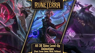 Legends of Runeterra All 38 Skins Level Up Animations Feat Coven Janna Nilah Volibear [upl. by Compte]