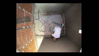 Placing a cement plaster in the bathroom [upl. by Ayatnahs]