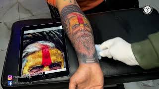 Baba tattoo  Timelapse  ujs tattoo ink  tattoo Nepal [upl. by Luhey19]