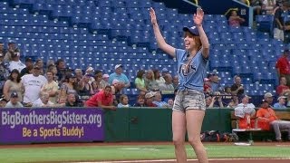 Carly Rae Jepsens first pitch goes horribly wrong [upl. by Fulbert802]