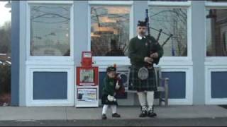 3 year old bagpiper Philip playing with Grandpa Gary Snowbeck for St Patricks Day [upl. by Tomas589]