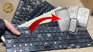 Silver recovery from Laptop keyboards  Keyboards Mylar Silver Recovery  Silver Recovery [upl. by Aesoh]