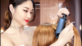 ASMR Relaxing Hair Straightening and Oil Treatment [upl. by Nyliuqcaj750]