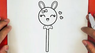 كيف ترسم مصاصة كيوت وسهلة خطوة بخطوة  رسم سهل  تعليم الرسم للمبتدئين  Cute Lollipop Drawing [upl. by Esela327]