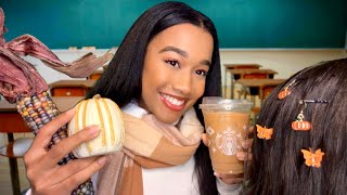 ASMR Girl Who’s Obsessed With Fall Gives You a Makeover In Class 🍁💄 ASMR Makeover Roleplay [upl. by Shari975]