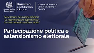 Partecipazione politica e astensionismo elettorale [upl. by Tara]