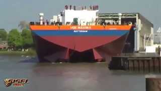 Awesome big ship launches [upl. by Eirotal]