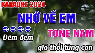 Nhớ Về Em Karaoke Tone Nam  Gm  Karaoke Đăng Khôi  Beat Mới [upl. by Alva]