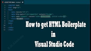 How to get HTML Boilerplate in Visual Studio Code  SHLinkon [upl. by Amleht]