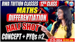 Class 12 Maths Chapter 5 Continuity and Differentiability  Differentiation Half Shot Video [upl. by Klug]