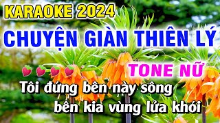 Karaoke Chuyện Giàn Thiên Lý Tone Nữ Nhạc sống Chữ To Dễ Hát 2024Tấn Tài [upl. by Jone722]