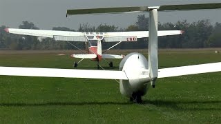 Cessna L 19 Bird Dog towing glider at the Montreal Soaring Council [upl. by Ydissak]