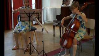 Piano trio THE FROLIC FLUFF Amazing little girls KRAKOWIAK from Joseph Löw [upl. by Davina]