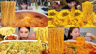 KOREAN Mukbangers Eating Massive Amount Of SPICIEST RAMEN NOODLES🍜🥵🌶️🔥 [upl. by Nywra]