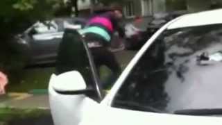 LOL Boyfriend Destroys Cheating Girlfriends Car With Bat [upl. by Kadner807]