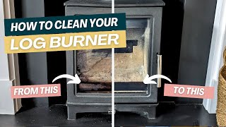 HOW TO CLEAN YOUR LOG BURNER  Spotless Glass  Special Cleaning Trick  Claire Williams [upl. by Eineeuq790]