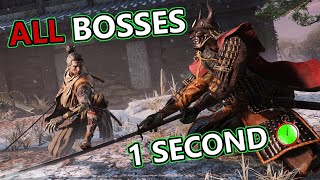 SEKIRO 1 Second From ALL BOSSES [upl. by Leddy]