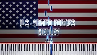 US Military Songs US Armed Forces Medley  Piano Tutorial [upl. by Howlyn]